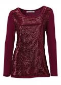 Designer-Paillettenshirt bordeaux
