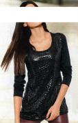 Designer-Paillettenshirt schwarz