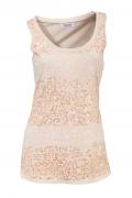Designer-Paillettentop creme