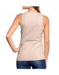 Designer-Paillettentop creme