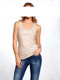 Designer-Paillettentop creme