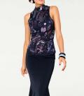 Designer-Paillettentop nachtblau