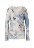 Designer-Paisley-Dessin-Pullover himmelblau-ecru