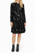 Designer-Paisleydruckkleid schwarz-silber