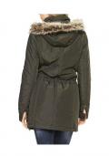Designer-Parka mit Webpelzkragen oliv