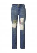 Designer-Patch-Jeans blue denim