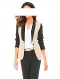 Designer-Patchblazer sand-schwarz Gr. 40