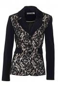Designer-Patchblazer schwarz-nude