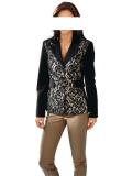 Designer-Patchblazer schwarz-nude