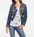 Designer-Patchjacke blau-bunt