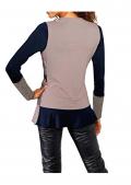 Designer-Patchjacke blau-taupe