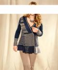 Designer-Patchjacke blau-taupe