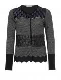 Designer-Patchjacke schwarz-gemustert