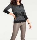 Designer-Patchjacke schwarz-gemustert