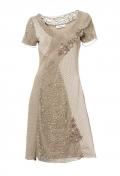 Designer-Patchkleid beige