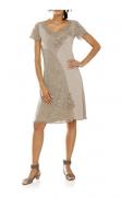 Designer-Patchkleid beige