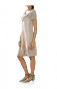 Designer-Patchkleid beige