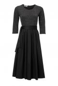 Designer-Patchkleid dunkelgrau-schwarz