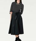 Designer-Patchkleid dunkelgrau-schwarz