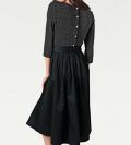 Designer-Patchkleid dunkelgrau-schwarz