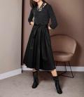 Designer-Patchkleid dunkelgrau-schwarz