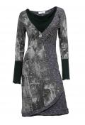 Designer-Patchkleid grau
