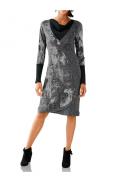 Designer-Patchkleid grau