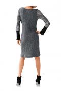 Designer-Patchkleid grau