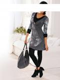 Designer-Patchkleid grau