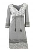 Designer-Patchkleid grau