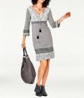 Designer-Patchkleid grau