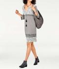 Designer-Patchkleid grau