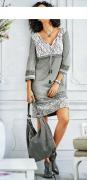 Designer-Patchkleid grau