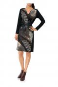 Designer-Patchkleid schwarz-braun