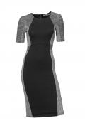 Designer-Patchkleid schwarz-grau