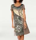 Designer-Patchkleid taupe-bunt