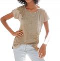 Designer-Patchshirt taupe
