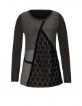 Designer-Patchwork-Shirt schwarz-grau