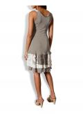 Designer-Patchworkkleid taupe