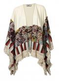 Designer-Patchworkponchojacke bunt