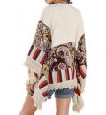 Designer-Patchworkponchojacke bunt