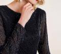 Designer-Perlenkleid schwarz