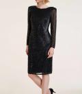 Designer-Perlenkleid schwarz