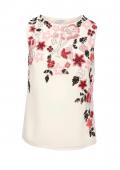 Designer-Perlentop ecru-bunt