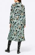 Designer-Plissee-Druckkleid mit Gürtel mint