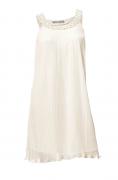 Designer-Plisseekleid creme