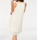Designer-Plisseekleid creme