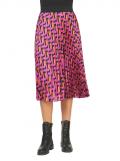 Designer-Plisseerock schwarz-magenta-orange