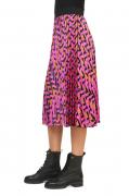 Designer-Plisseerock schwarz-magenta-orange