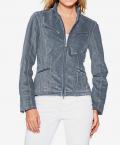 Designer-Porc-Velourslederjacke jeansblau